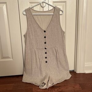 Madewell Beige Button-Front Romper